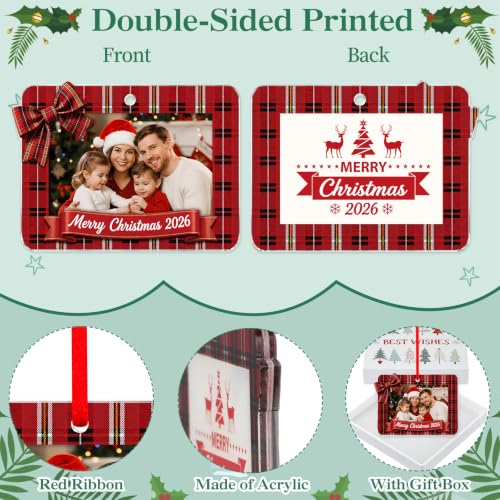 Whatsign 2026 Personalized Family Photo Ornament Christmas Decor - Family-1