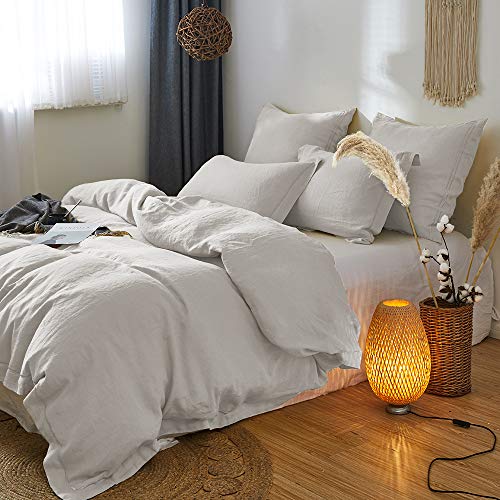 100% French Linen Euro Sham Set - 26 x 26 Inch Decorative Pillow Covers