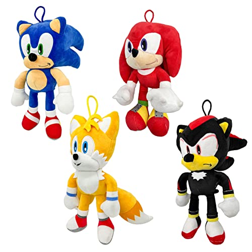 4-Piece Stuffed Animal Plush Toy Set - Soft Huggable Pillows for Kids
