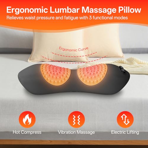 3-in-1 Electric Lumbar Support Pillow for Back Pain Relief