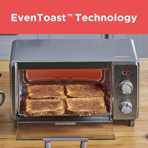 4-Slice Air Fry Toaster Oven, 5-in-1 Compact Countertop Cooking Appliance
