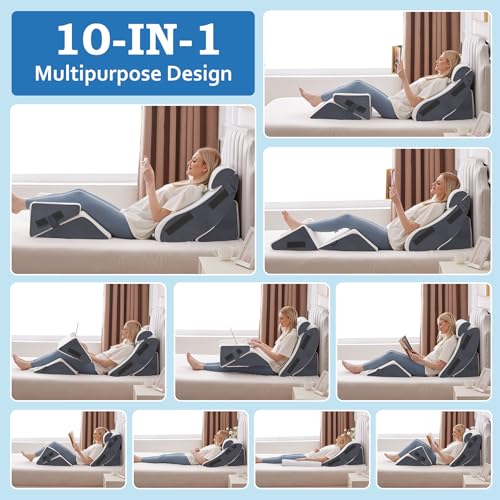 5-Piece Adjustable Wedge Pillow Set for Pain Relief