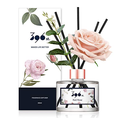 Red Rose Reed Diffuser Set - 200ml Fragrance Oil with Decorative Sticks