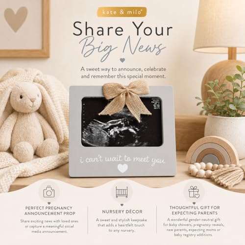 Sonogram Ultrasound Photo Frame 4x6 - Rustic Pregnancy Announcement Keepsake
