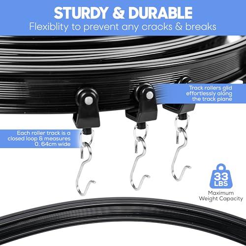 12ft Flexible Ceiling Curtain Track - Bendable Rail for Room Dividers