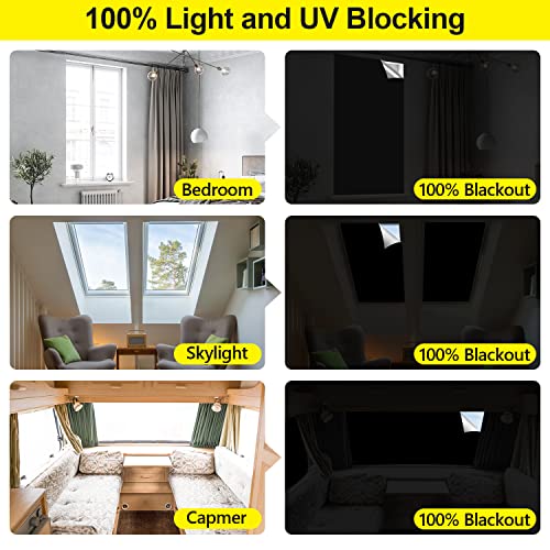 100% Blackout Curtains, 57" x 118" Portable Window Cover - No Drill