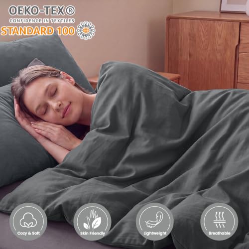 Queen 7-Piece Grey Comforter Set - Lightweight All-Season Bedding