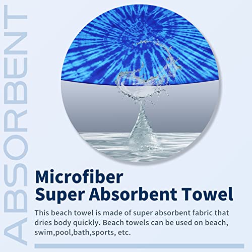 Oversized Microfiber Beach Towel 2-Pack, Sand-Free Quick-Dry Travel Towel
