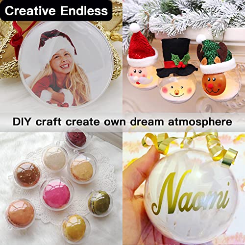 10-Pack 60mm Clear Plastic Fillable Ornament Balls for DIY Crafts
