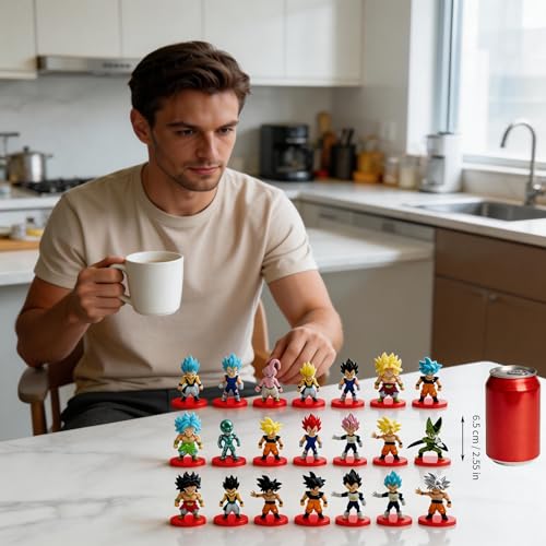 21Pcs Anime Figure Set - Cute Cartoon Figurines for Cake Topper, Table Decor & Gift