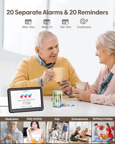 7-Inch Digital Calendar Day Clock with Date & Reminders for Seniors