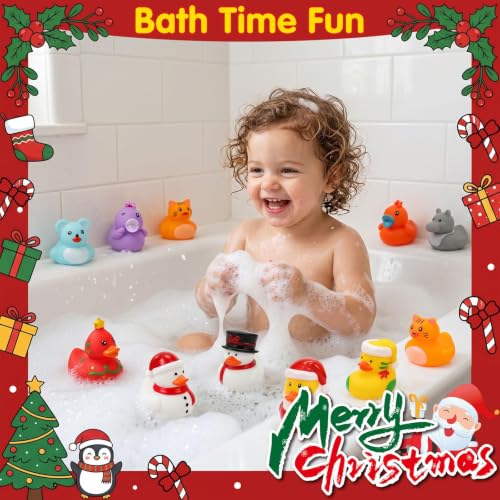 Rubber Duck Advent Calendar - 24 Days Christmas Countdown Bath Toy Set