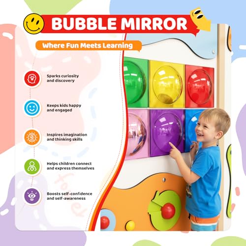 6-Piece Sensory Bubble Mirror Set - Shatter-Resistant Acrylic Wall Decor