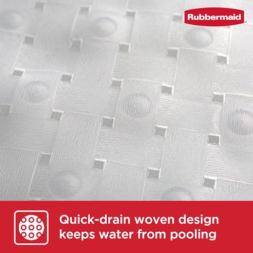 Non-Slip Bath Tub Shower Mat with Suction Cups and Quick-Dry Hook, 27x15 In