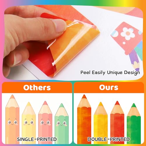 Back to School Window Clings - 104 Double-Sided Stickers for Classroom