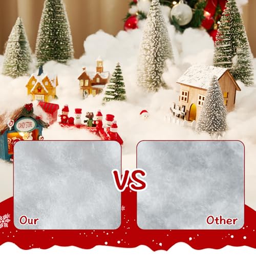 3-Piece Artificial Christmas Snow Set - 3x8ft Blanket, Fake Snow & Glitter