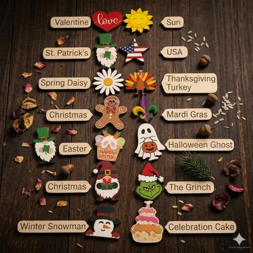 Interchangeable Welcome Sign for Front Door, 12-Inch Rustic Wood Wreath