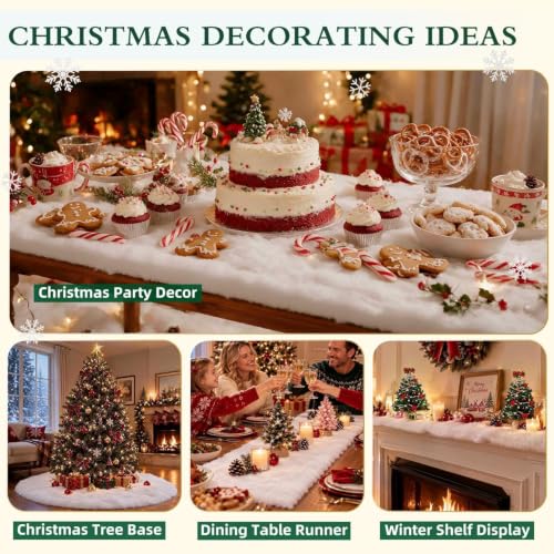 Flame Retardant Fake Snow Blanket for Christmas Village 95x35 inches