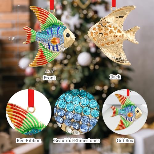 SICOHOME Tropical Fish Christmas Tree Ornament - Coastal Ocean Beach Holiday Decoration, Variation A