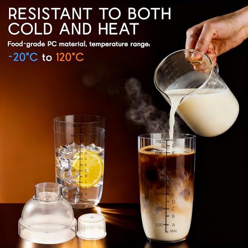 BETTFOR 24oz (700ml) Plastic Cocktail Shaker with Measuring Scale - Leak-Proof Drink Mixer