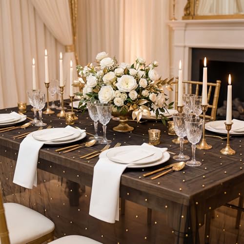 Horaldaily Black Pearl Tablecloth 60x104 Inch Rectangular - Durable Polyester Home Decor