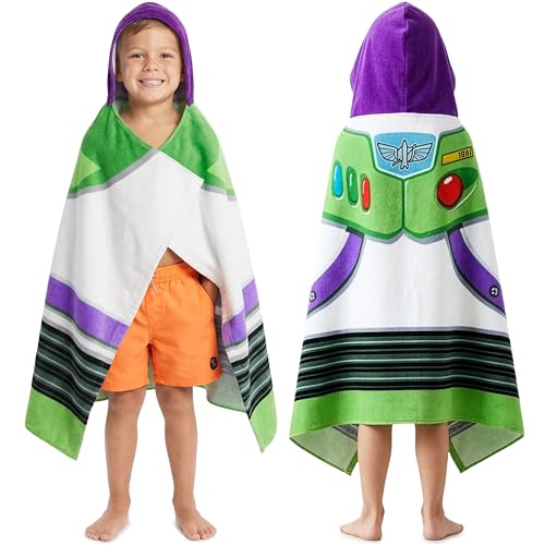 Disney Pixar Toy Story Bath Towels with Hood for Boys, Ages 2-6, Buzz