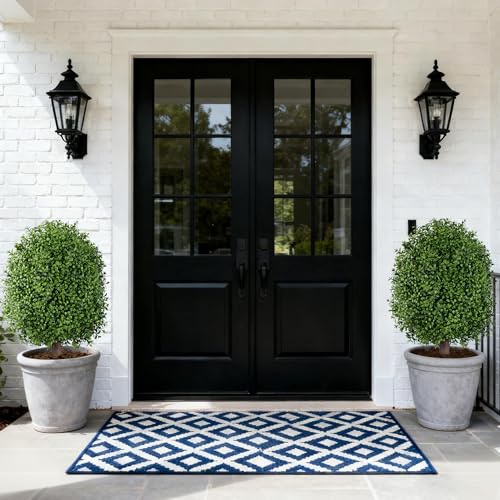 24-Inch Artificial Boxwood Topiary Trees, UV Resistant Outdoor Shrubs - 2 Pack