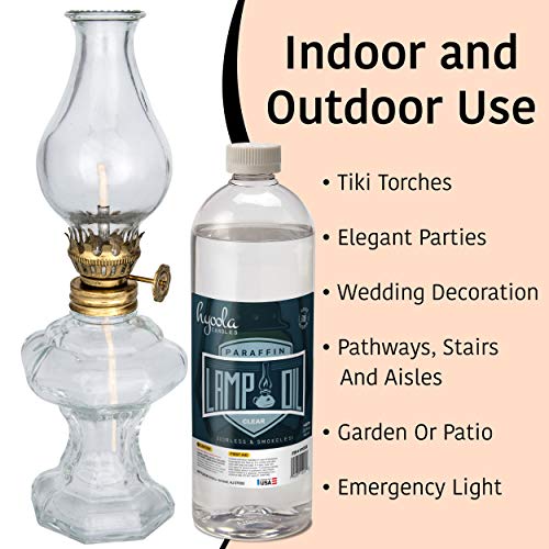 Clear Liquid Paraffin Lamp Oil - Smokeless Clean Burning Fuel, 32 oz