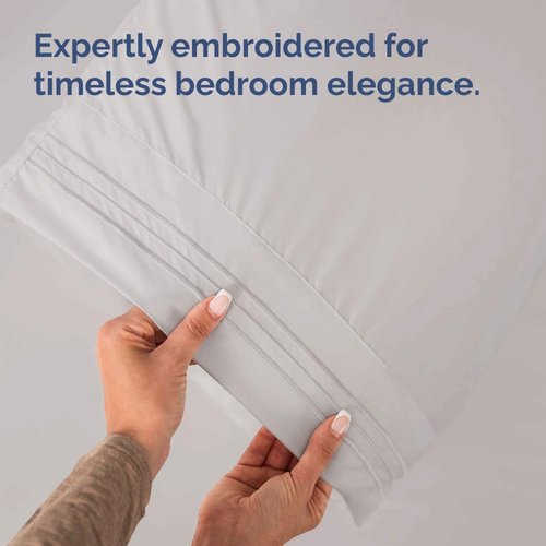 King Pillow Cases by [Brand Name] - Ultra Soft Hotel Quality Covers | Wrinkle-Free, Stain & Fade Resistant - Light Grey - Set of 4