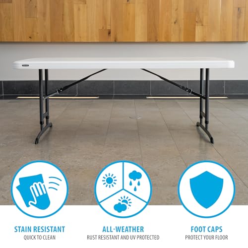6-Foot Adjustable Height Folding Nesting Table - Durable Indoor Outdoor