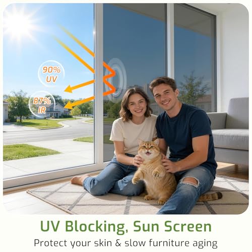 One Way Window Tint Film | Black Silver Privacy & Heat Control, 17.5" x 78.7"