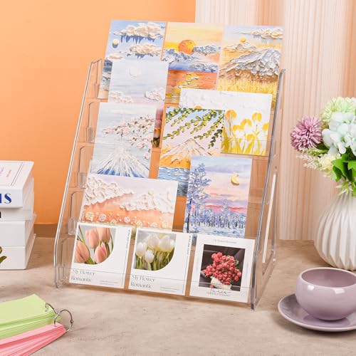 5-Tier Clear Acrylic Card Display Stand for Trading and Sports Cards