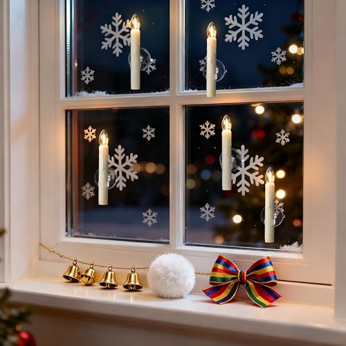 yunsheng 6.7" Window Candles with Sensor Dusk to Dawn, Suction Cups, 12PCS