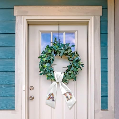 White Wreath Sash for Front Door Satin Bow Blank Ribbon 4.5" x 56"