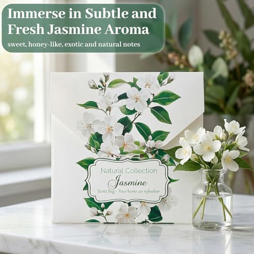 24 Pack Jasmine Scented Sachets for Closets, Drawers, and Home Fragrance