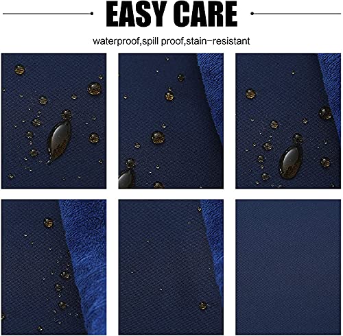 Navy Blue Rectangle Tablecloth 60 x 84 Inch, Spill-Proof Polyester Cover