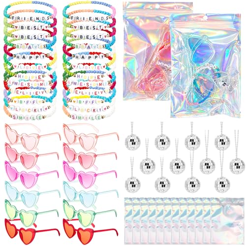 60-Piece Music Themed Party Favor Set with Bracelets, Sunglasses and Bags