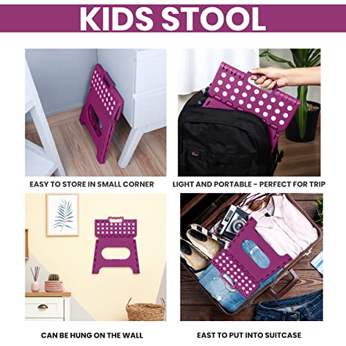 Foldable Step Stool - 11-Inch Anti-Skid Foot Stool, Supports 300 lbs