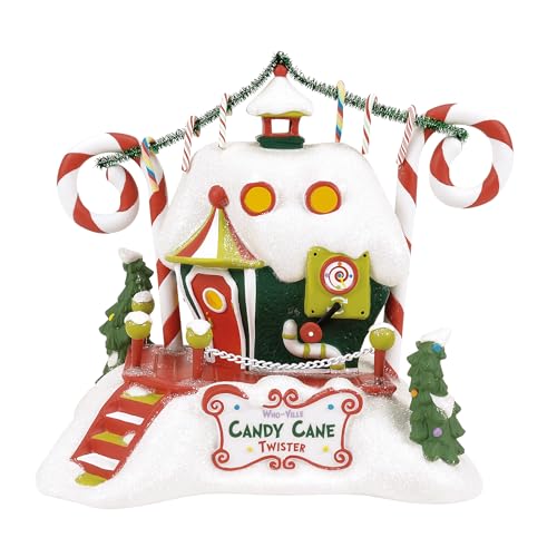 Lighted Who-Ville Candy Cane Twisters Porcelain Christmas Village Building