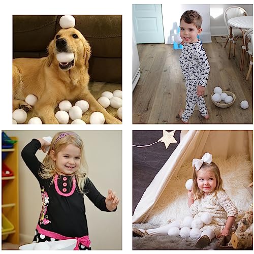 Indoor Snowballs for Kids (50 Pack) - Soft Plush Fake Snow Fight Balls