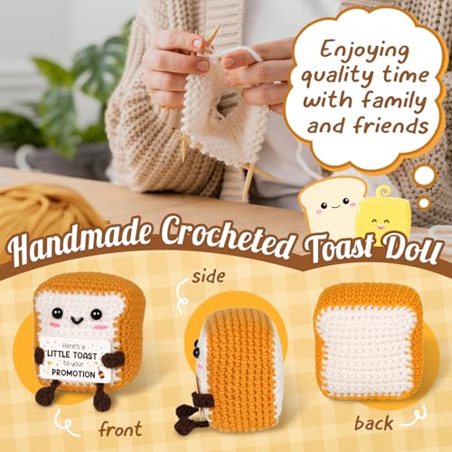 Handmade Crochet Toast Promotion Gift - Cute Desk Decor for New Job