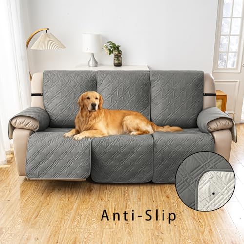 Waterproof Recliner Sofa Cover 3 Seater - Light Gray, 76.8"