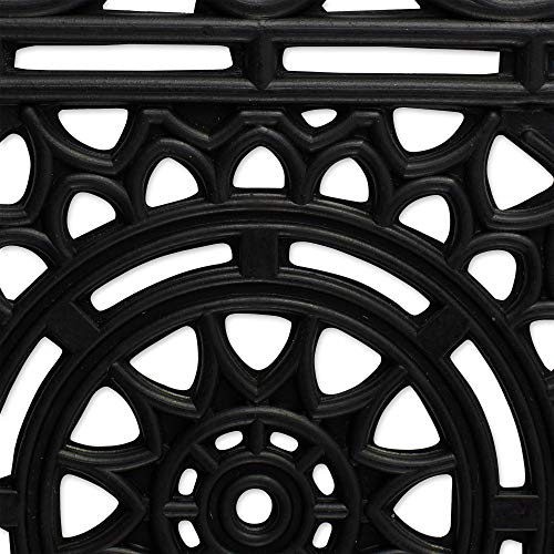 DII Rubber Doormats Collection All Weather, 18x30, Sun Scroll