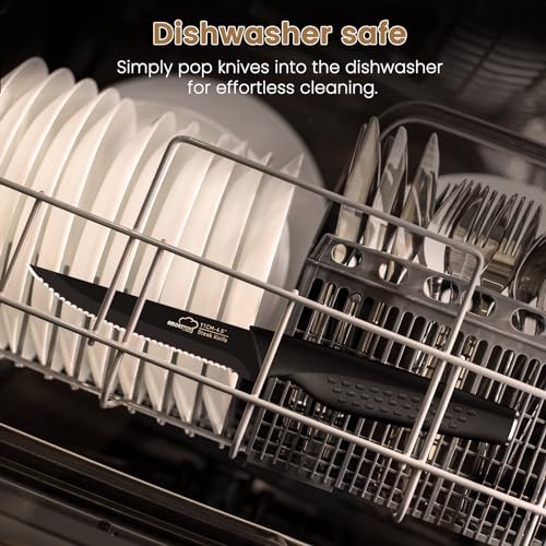 8-Piece Serrated Steak Knife Set, Stainless Steel Rust-Resistant Kitchen Knives