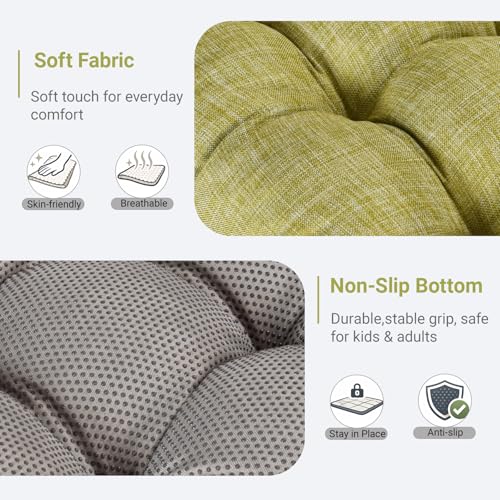 Large Square Memory Foam Floor Cushions, 22x22 Inch Set of 2