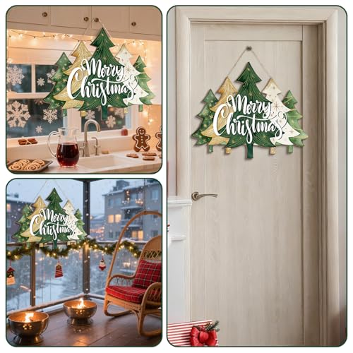 BBTO Christmas Wreath for Front Door – Vivid Tree Style Door Sign