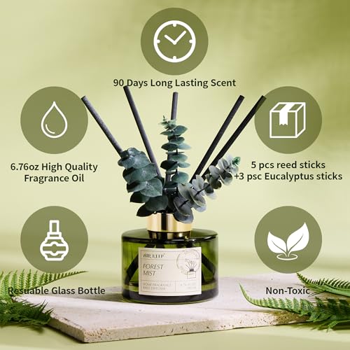 Forest Mist Reed Diffuser Set - 6.76oz Essential Oil Air Freshener Decor