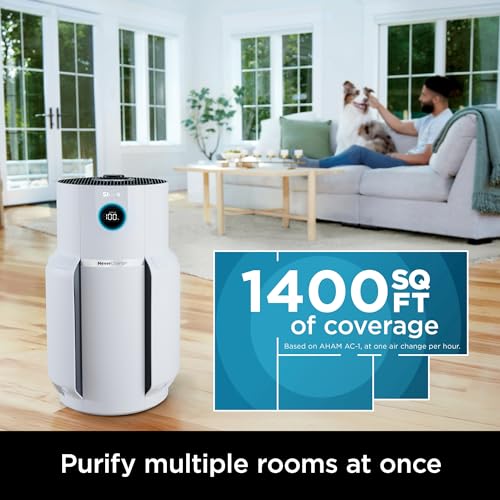 Large Room Air Purifier with HEPA Filter and Odor Neutralizer, White