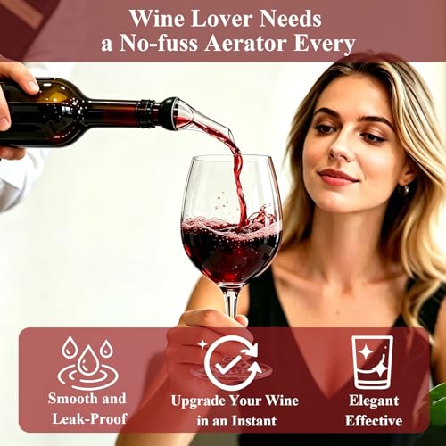 Pafusen Black Wine Aerator Pourer 1 Pack - Easy, Mess-Free Wine Enhancer Gift