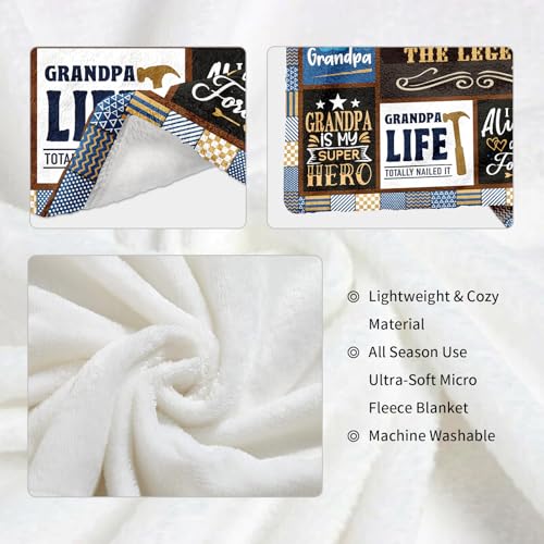 Black Grandpa Gifts Throw Blanket 60 x 50 Inches - Cozy & Meaningful Gift for Grandfather